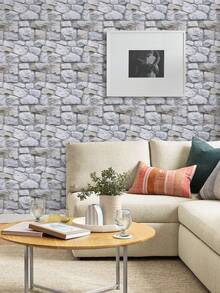 1/10/20Pcs 3D Faux Stone Wall Stickers, Peel And Stick Wall Panels, Self Adhesive Decorative Wall Tiles For Home Interior Decor - Wall Stickers - View 4