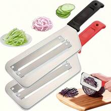 1pc Dual Blade Vegetable Slicer & Shredder, Cabbage Shredder, Peeler, Multi-Function Kitchen Slicing & Shredding Tool - Multicolor - View 12