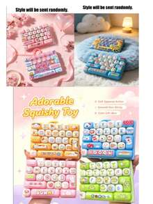 1pc 26-Key Stress Relief Keyboard Toy Keychain, Large Size Fingertip Press Creative Toy Keyboard Pendant - Suitable As Small Gifts For Holiday Parties, 26-Key Animal Diary Mini Keyboard Stress Relief Toy Keychain, Cute Cartoon Animal Click Sensory Stress Relief Toy, Portable Pressure Relief Button Toy Bag Pendant, Anxiety Relief Gift (Random Letter Pattern Matching/Color Difference Is Normal/Randomly Sent) - Multicolor - View 10