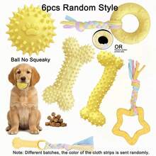 3pcs/6pcs Soft & Durable Teething Toys For Teddy Dog Puppies, TPR Material Durable Rope Knot Dog Toys, Suitable For Small & Medium Dogs, Relieve Boredom & Clean Teeth, Interactive Pet Supplies - Multicolor - View 14