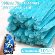 101 Pcs DIY Chenille Stem Set + Video Tutorial– 31 Colors Encrypted Chenille Stems, 30cm Fuzzy Pipe Cleaners – Suitable For Valentine's Day, Party Decoration, Christmas Decor And More– High Quality – Adult Crafts And Commercial Use - Monochrome - View 31
