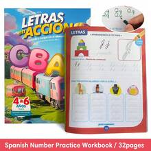 Lachilly Full Color Spanish Alphabet & Number Practice Book, Student Language Learning Material, Kindergarten Preschool ABC 123 Handwriting Tracing Workbook - Multicolor - View 14