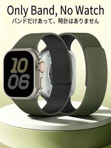 Huastonband 軍綠色與黑色矽膠錶帶，兼容 Series 3/2/1/SE/S11/S10/S9/S8/S7/S6/S5/S4/S3 Ultra，適用 38/40/41/42/44/45/46/49mm 智慧手錶，男女通用替換錶帶配件，適合新年/情人節/夏季海灘/派對/聚會/假期/萬聖節/聖誕節/新年禮物 - 軍綠配黑 - 查看 10