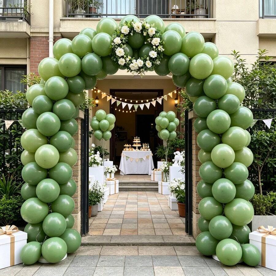 Sage Green Avocado Green Latex Balloon Garland Kit, 10/5 Inch Multi Size Balloons, For Boho Wedding Baby Shower Birthday Party Decor
