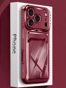 Clear Card Slot Pocket Transparent Soft Phone Case Compatible With IPhone 18 17 Pro Max 17 Pro 17 Air 16 15 14 13 12 11 Pro Max Soft Clear TPU Back Cover - Clear - View 1