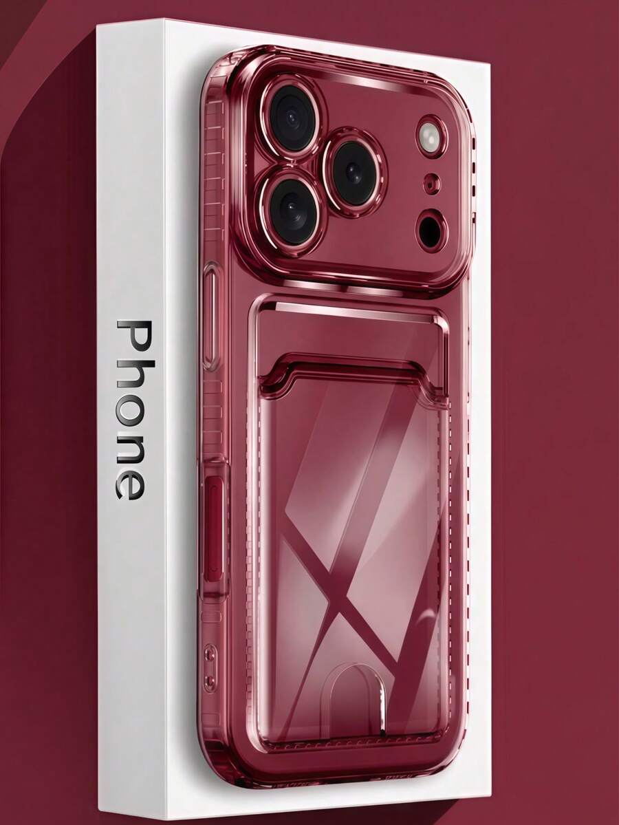 Clear Card Slot Pocket Transparent Soft Phone Case Compatible With IPhone 18 17 Pro Max 17 Pro 17 Air 16 15 14 13 12 11 Pro Max Soft Clear TPU Back Cover - Clear - View 1