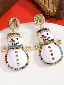European And American Cross-Border Christmas Snowman Creative Personalized Earrings - Multicolor - View 2