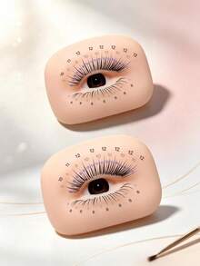 1pc Soft Silicone Eye Practice Module, Natural Skin Tone Oval Shape, With Scale Eyelash Ruler, Reusable Eyelash Extension And Eyebrow Training Model - Multicolor - View 8