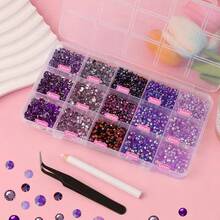 1 Box Resin Rhinestone Set, Multi-Size Rhinestones With Pickup Pen And Tweezers, Suitable For Halloween And Party Decoration,3D Colorful Shiny Resin Rhinestone Set, Suitable Cup Decoration And DIY Crafts Charms - Multicolor - View 11