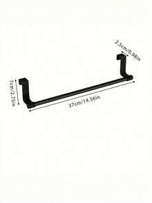 1pc Black Stainless Steel No-Drill Towel Rack, Single Bar Towel Rack, Cabinet Door Hanging Towel Bar, Long Dishcloth Rack, Suitable For Bath Towels, Bath Towels And Hand Towels, Kitchen Cabinet Door Dishcloth Hook. Perfect For Bathroom And Kitchen Towel Storage, Space-Saving, Suitable For Home Use. - Black - View 11