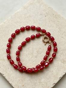 Natural Red Agate Gemstone Necklace – A Gift Of Spiritual Protection - Red Agate - View 3