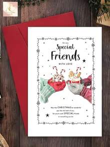 1pc Premium Christmas Card- Suitable For Special Friends, High-Quality Paper, Gift Giver, Ideal Choice For Holiday Celebrations And Seasonal Blessings, Christmas Card - One Size Fits All - View 5