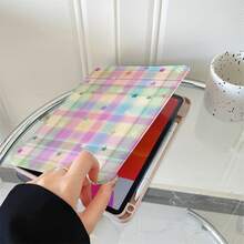 1 buah Casing Tablet Motif Kotak-kotak Pastel Bintang yang Dapat Diputar 360° dengan Sudut Pandang Multi-Angle dan Stand Gaya Buku, Kompatibel dengan iPad A16 2025, Kompatibel dengan Galaxy Tab S9 FE/S8 Plus/S7/S10, Kompatibel dengan Oppo Pad, Kompatibel dengan Matepad, Kompatibel dengan Vivo Pad, Kompatibel dengan Honor Pad, Kompatibel dengan Lenovo Xiaoxin Pad - MultiWarna - View 6