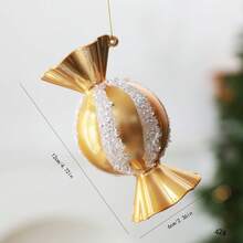 金色聖誕裝飾品、節日吊飾與桌面裝飾、創意節日場景道具 - 金色-水晶玫瑰 - 查看 6