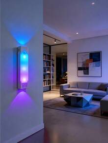 1pc USB Rechargeable ABS Motion Sensor LED Wall Light, 7-Color Gradient ...