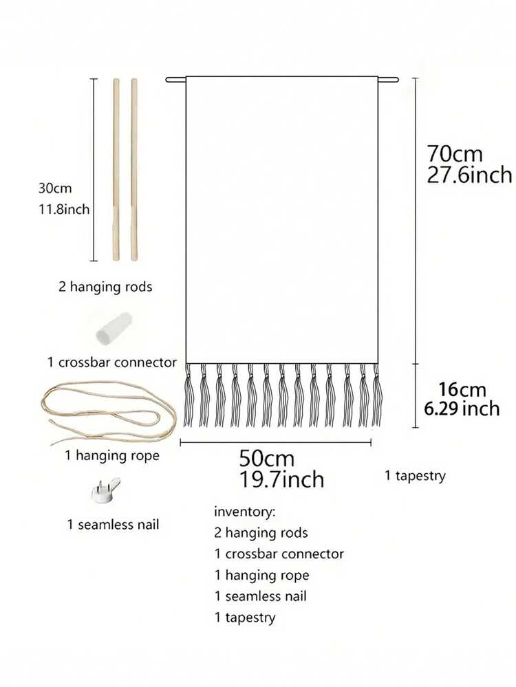 1件裝掛毯壁飾，長款亞麻復古流蘇掛毯，垂直牆面裝飾，動物印花設計，適用客廳、臥室、辦公室、派對等多種場景 - 彩色 - 查看 6