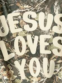 Jesus Camo T-Shirt Christian Faith Y2K Fashion Back To School Going Out Outfits Fall Clothes For Women, Women's Casual Round Neck Short Sleeve Minimalist T-Shirt - Multicolor - View 4