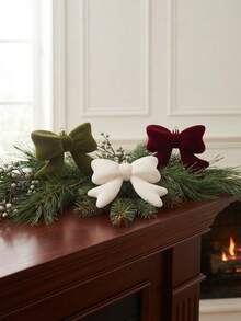 Velvet Bow Christmas Decoration, 3 Colors Large Gift Bows, Christmas Tree Hanging Ornament, Suitable For Christmas Home Decor And Gifts - Bow - View 5