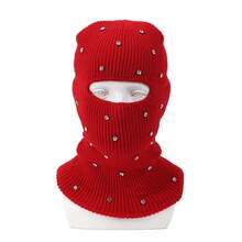 OBOVAY 1pc Women's Y2K Rhinestone Balaclava Hat, Unisex One-Hole Knitted Head Cover, Fashionable Face Mask Cap, Suitable For Daily Streetwear And Party - Single-hole Head Cover - View 29