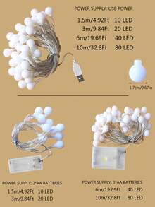 1 Pack Modern Bohlam Berbentuk Tali Kuning Lampu Baterai Plastik Dioperasikan Dekorasi Rumah Lampu Pesta - Kuning - View 3