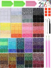 Set Dekorasi Rhinestone Jelly Resin Aneka Warna 24 Kotak untuk Seni Kuku, Cocok untuk Gelas Air, Seni Kuku, Sampul Buku, Casing Ponsel, dan Dekorasi Kerajinan Tangan. - MultiWarna - View 1