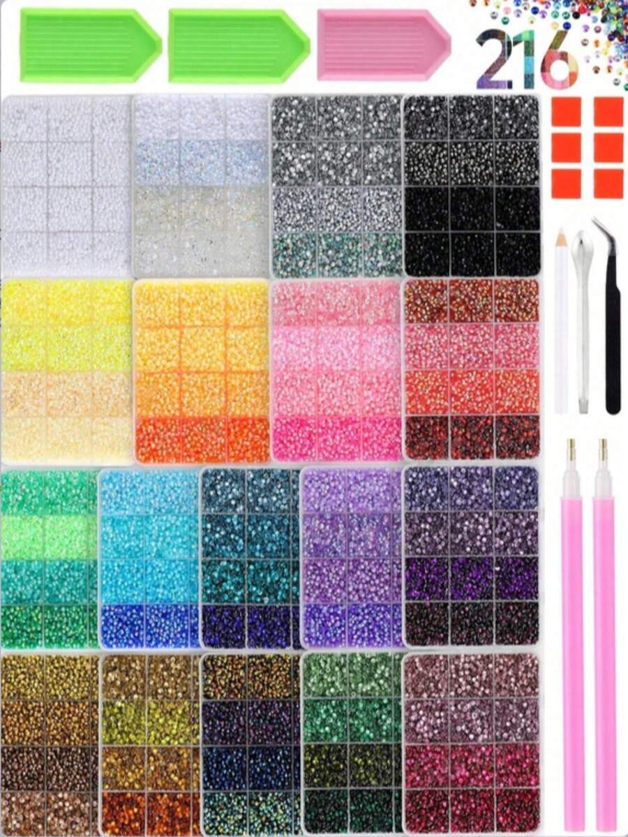 Set Dekorasi Rhinestone Jelly Resin Aneka Warna 24 Kotak untuk Seni Kuku, Cocok untuk Gelas Air, Seni Kuku, Sampul Buku, Casing Ponsel, dan Dekorasi Kerajinan Tangan. - MultiWarna - View 1