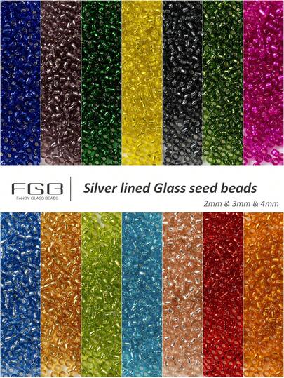 2 & 3 & 4mm Japanese Glass Seed Beads Silver-Lined Beads Small Craft Beads For Jewelry Making DIY Bracelet Necklaces Accessories Waist Earring