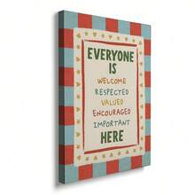 1pc Everyone Is Welcome Print, Hand-Drawn Classroom Wall Art, Diversity And Inclusion Poster, School Counselor Office Decor Wall Decor Bedroom Decor - Multicolor - View 2
