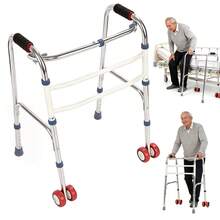 Foldable Lightweight Walking Frame With 2 Wheels – Compact Folding Walker For Easy Storage & Transport, Mobility Aid For Elderly & Adults - Silver - View 7