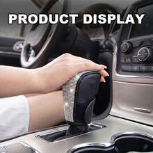 Sparkling Rhinestone Car Gear Shift Cover, Bling Full Crystal Automatic Transmission Universal Gear Knob Protector, PU Leather Automatic Transmission Universal, Women's Fashion Car Interior Decoration - Multicolor - View 11