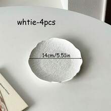 [8/4/2/1pc Set]Asymmetrical Tableware Set, Minimalist Rock Texture, Black/White, Dinner Plate & Dish Set, Simple Luxury Healthy Tableware For Home, Family Gathering, Restaurant, Kitchen, Picnic, Party, Wedding, Holiday, Unbreakable, Reusable - Multicolor - View 10