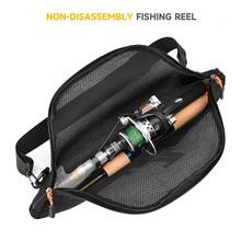 LEOFISHING Lightweigh Fishing Gear Storage Bag Sling Backpack Bag,Used For Storing Telescopic Fishing Rods And Reels Black - Black - View 7