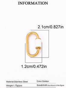 1pc Stainless Steel Oval Threaded Clasp Hook Spiral Buckle, DIY Jewelry Necklace Bracelet Making Accessories - DIY Buttons - View 11