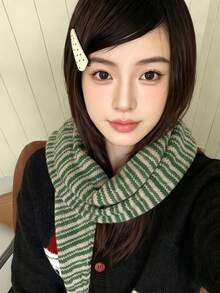1pc Women's Wool Blend Knitted Triangle Scarf, Solid Color Multi-Wear Warm Neck Warmer Shawl, Minimalist Autumn/Winter Layering Accessory - Multicolor - View 12
