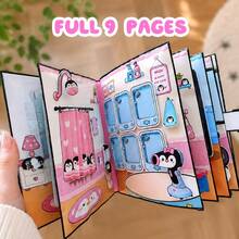 DIY Art Children's Toy Penguin Girl Housekeeping Interactive Mechanism Book Caring For Penguin Baby Handmade Scrapbook Role Play Dress Up Game Hands-On Ability Cultivation Birthday Gift For Girls - Multicolor - View 8