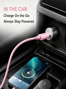 3入 USB C 快充數據線，兼容 Type C 接口設備，USB A 轉 Type C 快充線（尼龍編織 3.3/6.6/10英尺長），適用於室內/室外/旅行及 Type C 車充，兼容 及其他 Android 手機充電線 - 黑+粉+藍 - 查看 3