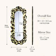 Leopard Print Wavy Wall Mirror With Floating Shelf, Printed Wavy Frame, Suitable For Bedroom, Living Room, Vanity, Bathroom, Entryway Wall Decor, Practical And Unique Housewarming, Birthday, Valentine's Day, Christmas Gift - Multicolor - View 4