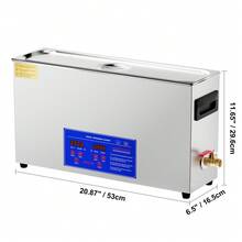 Limpiador ultrasónico de armas de 10 l, máquina de limpieza ultrasónica profesional de 300 W con temporizador y calentador, limpiador ultrasónico digital de 40 kHz con cesta para piezas de armas, balas y suministros militares - 7,4 kg - Ver 10