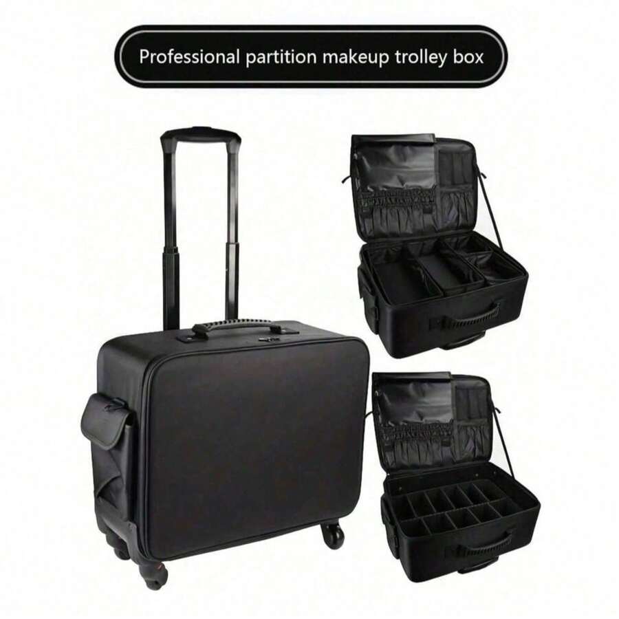 Professional Large Capacity Rolling Makeup Case, Eyelash Extension, Nail Art, Beauty Supplies Storage Box - Multicolor - View 1