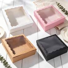 5PCS/8"X8"X2.5" Baking Boxes With Window, Suitable For Pies, Chocolate Raspberries, Detachable Heart-Shaped, Cookies And More - View 8