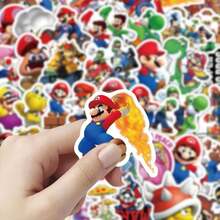 SUPER MARIO BROS. 1 set/50 stiker karakter game kartun, cocok untuk mendekorasi laptop, botol minum, skateboard, dan koper. Hadiah pesta yang bagus untuk anak-anak dan penggemar. (Gaya acak) - MultiWarna - View 1