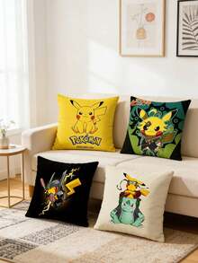 bandai Anime Printed Throw Pillow Set 4-Piece Set, 6 Pattern Combinations Available. High-Definition Prints, Not Prone To Fading. Soft Fabric. Home Decoration Good Item For Living Room, Sofa, And Bedroom Throw Pillows. - Multicolor - View 2