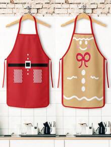 1/2/4pcs Christmas Aprons, Suitable For Kitchen Cooking, Perfect For Holidays And Parties, Also A Great Gift For Friends - Multicolor - View 5
