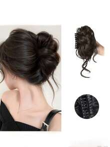 1pc Hair Clamping Clipper - For Combining Hair - Suitable For Girls - Flower Buds Style - Fluffy Wig - Multicolor - View 9