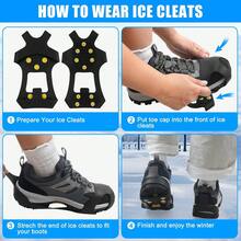 1 Pair Ice & Snow Anti-Slip Shoe Covers, Wear Over Shoes/Boots, Traction Spikes, Ice Crampons - Multicolor - View 6