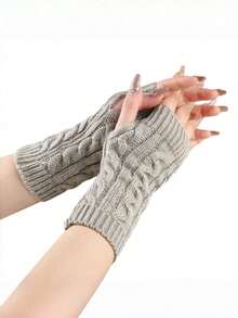 1 Pair Thickened Warm Gloves, Solid Color Multi-Functional Cold-Proof Gloves, Suitable For Outdoor Running, Winter Warmth, Unisex, Birthday Christmas Gift - Mittens - View 8