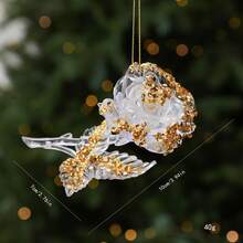 金色聖誕裝飾品,節日吊飾與桌面裝飾,創意節日場景道具 - 金色-雪橇車 - 查看 10