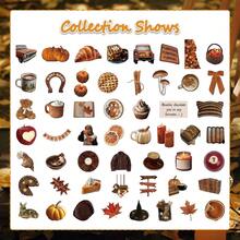 6pcs 53pcs New Autumn Ins Style Vintage Creative Stickers Korean Style Scrapbook DIY Decals (Random Style And Color) - Multicolor - View 7