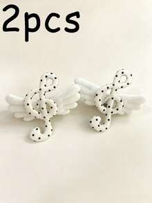 4/2pcs Polka Musical Dot Hair Clip For Daily Family Outings And School Wear, Bangs Clip, Side Clip Punk Hair Clip, Hair Accessories - Multicolor - View 8