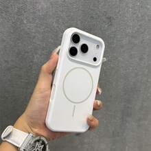 極簡時尚原創液態軟矽膠磁吸手機殼，植絨內裡防震手機殼，適用於 iPhone 18 Pro Max 18 Pro、16e 17e 17 Pro Max 16 Pro Max 15 14 13 12 11 - 純白 - 查看 8